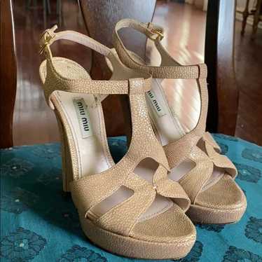 Miu Miu Nude strappy High Heel Sandals