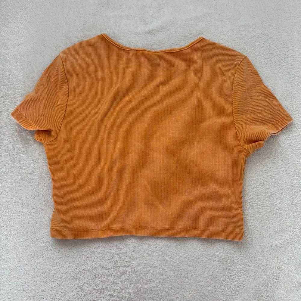 Y2K overseas girl H&M cropped orange T-shirt shor… - image 2