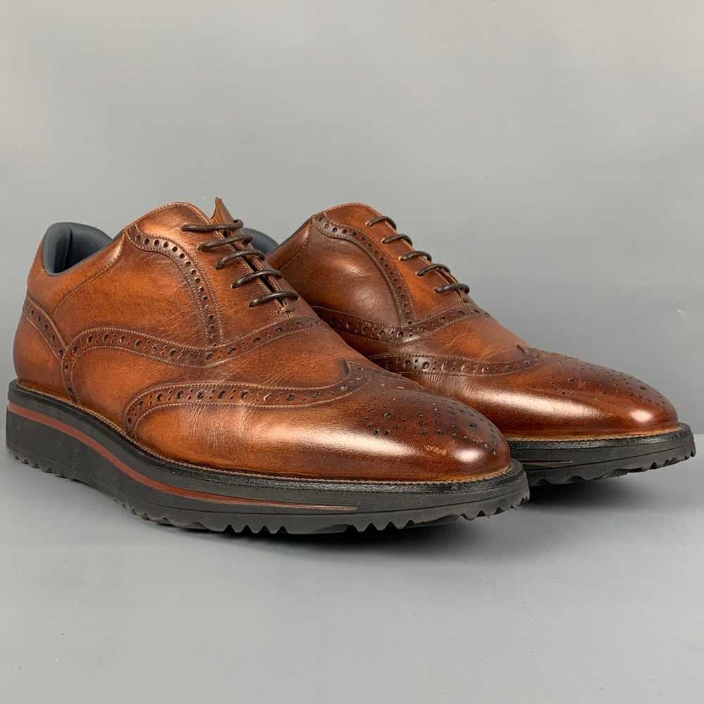 Bally Brown Antique Leather Wingtip Lace Up Shoes - image 2