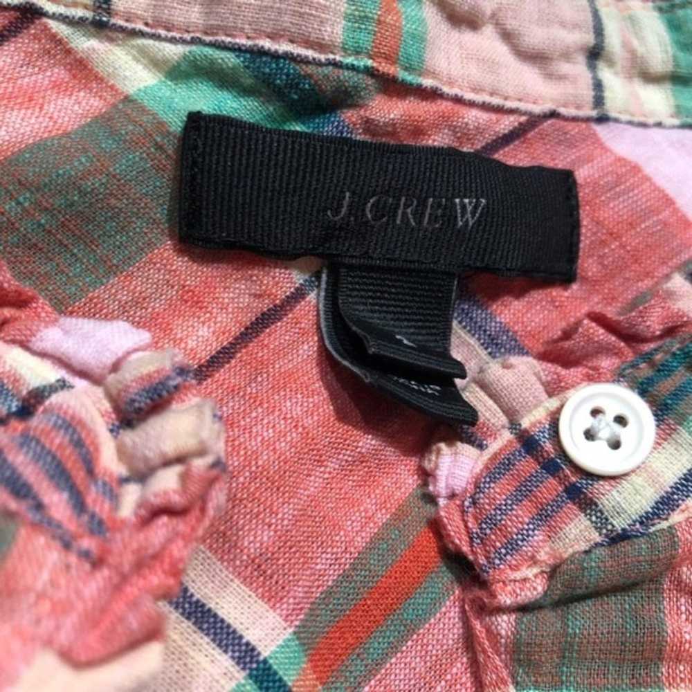 J. Crew plaid checkered red & green henley shirt … - image 5