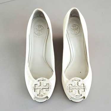 Tory Burch Sally Open Toe Logo Heels