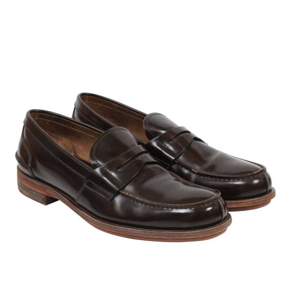 Prada Brown Leather Slip On Penny Loafers - 01890B - image 11