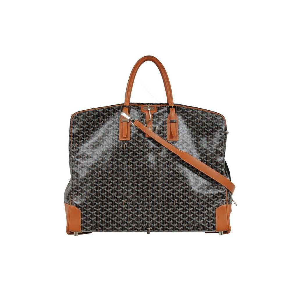 Goyard Porte Habit Garment Bag Black Brown Leathe… - image 2