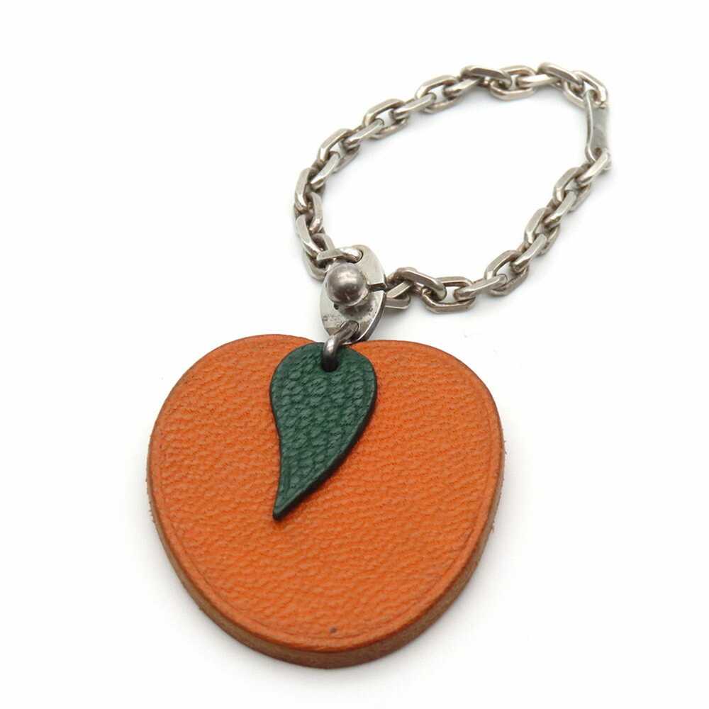 Hermes Hermes Bag Charm Orange Fruit Leather Silv… - image 11