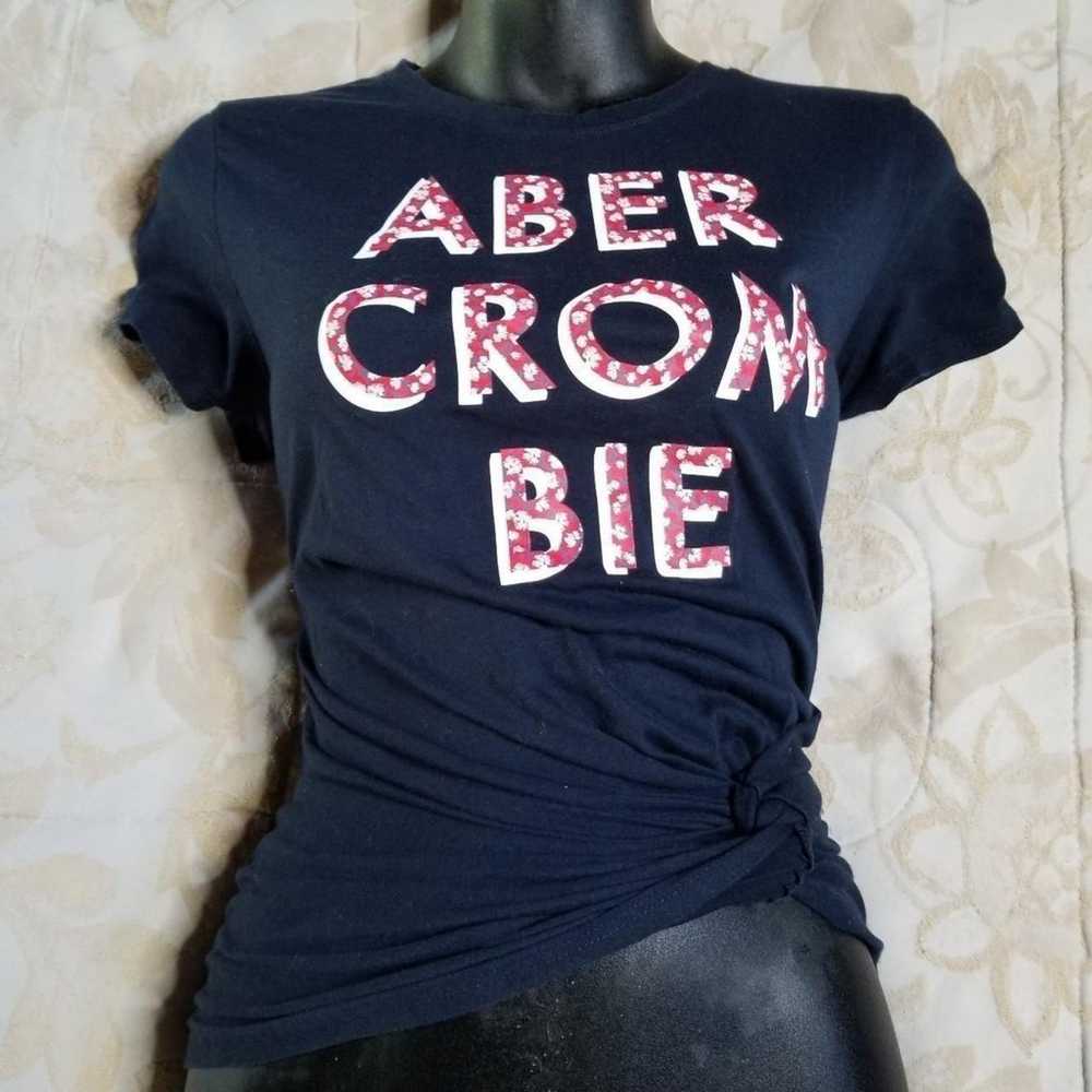 Vintage y2k Abercrombie & Fitch short sleeve navy… - image 1