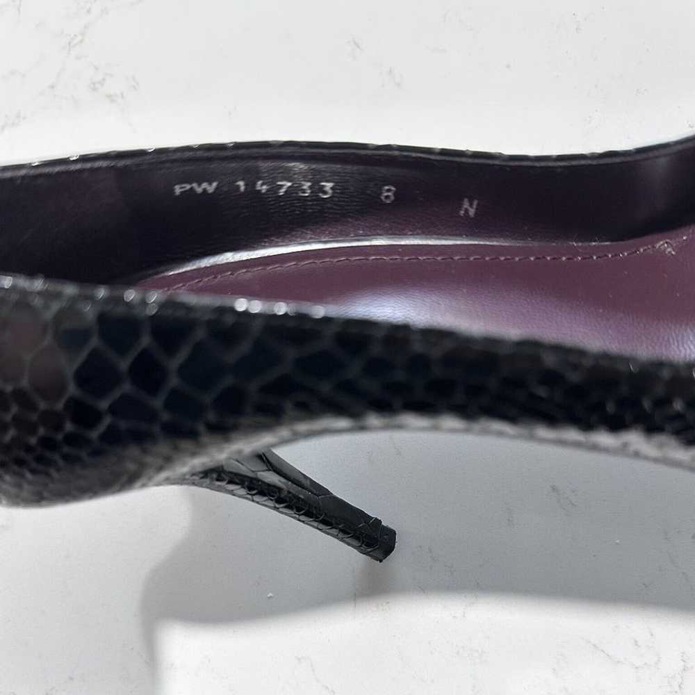 Stuart Weitzman Black Python Print Heel - Size 8 N - image 7