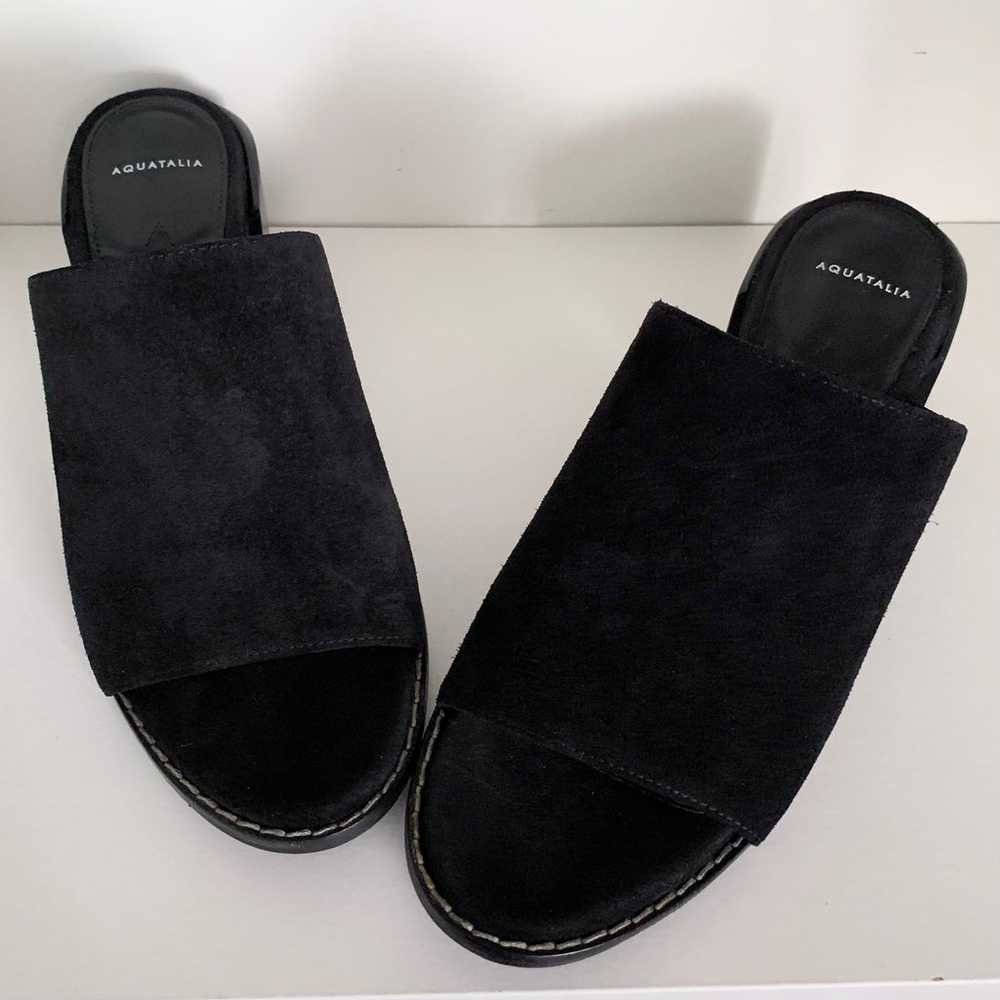 Aquatalia black suede mules - image 11