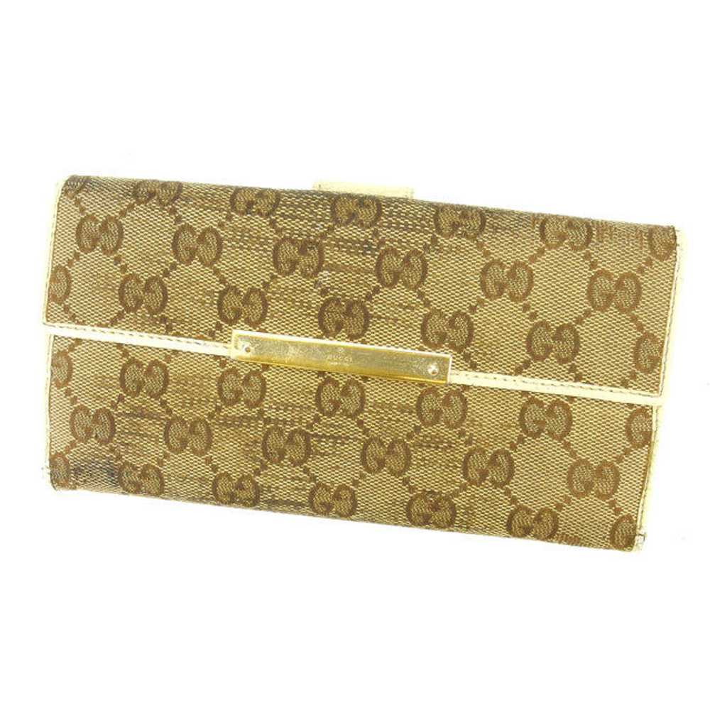 Gucci Long Wallet W Hook GG Canvas Beige - image 1