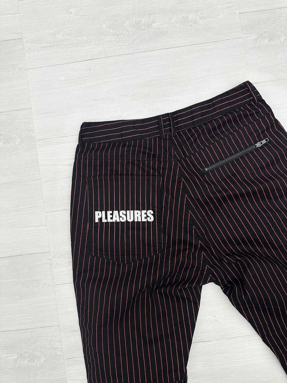 Pleasures Pleasures Red + Black Striped Zip Logo … - image 1