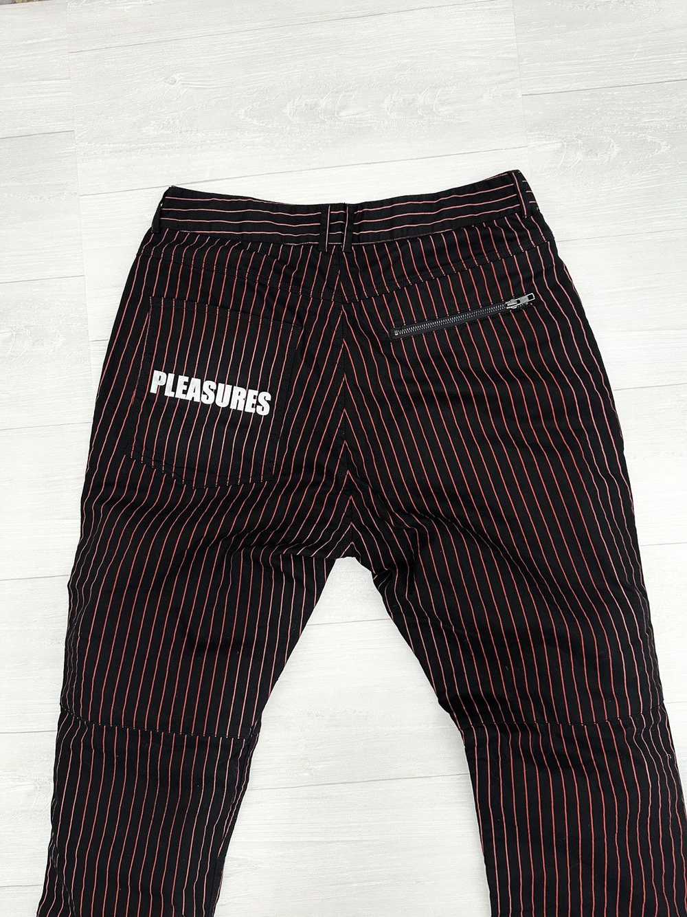 Pleasures Pleasures Red + Black Striped Zip Logo … - image 2