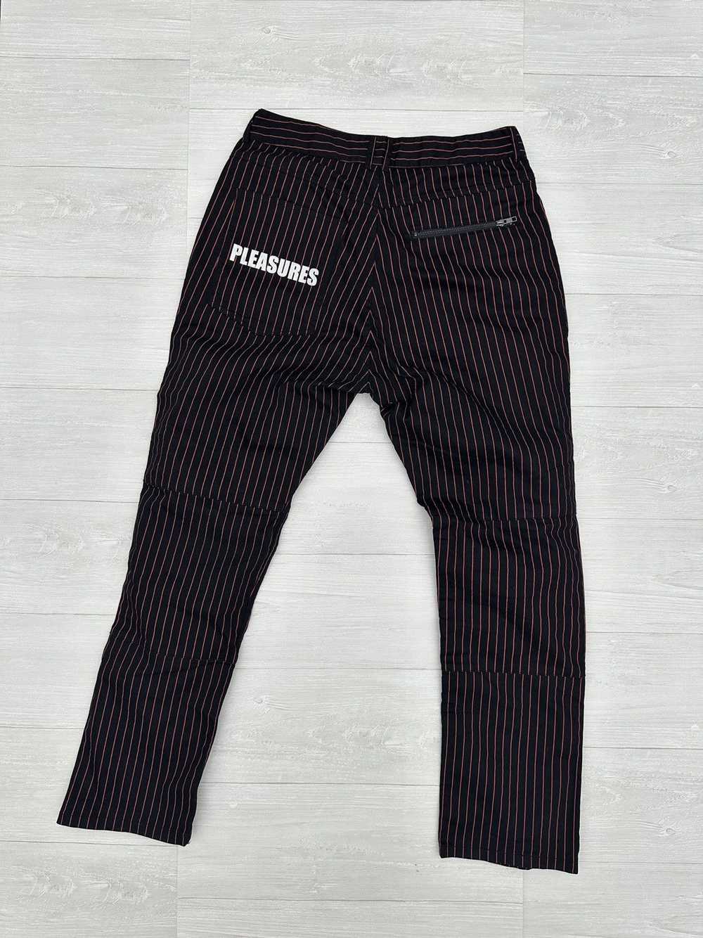 Pleasures Pleasures Red + Black Striped Zip Logo … - image 3