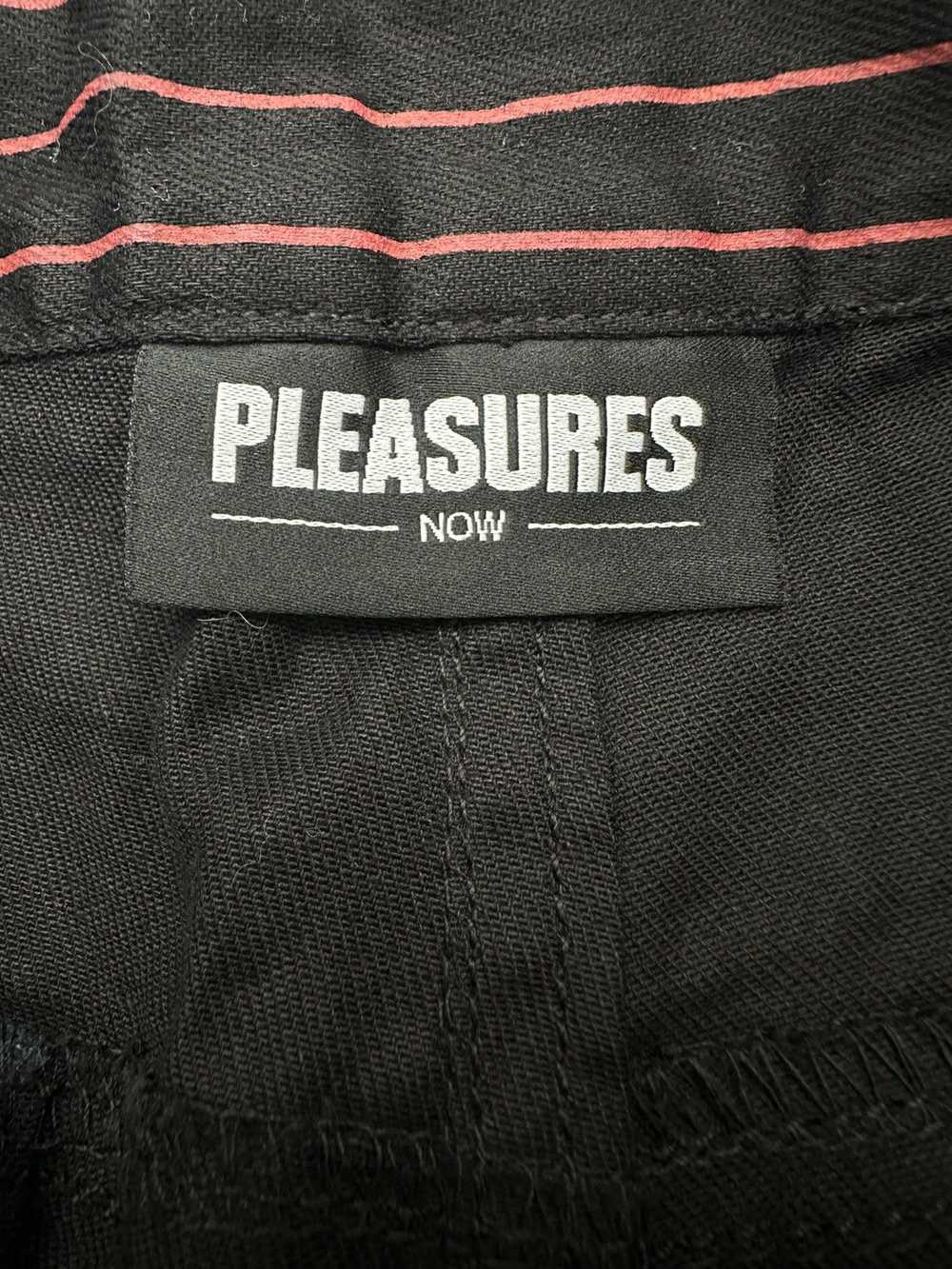 Pleasures Pleasures Red + Black Striped Zip Logo … - image 5