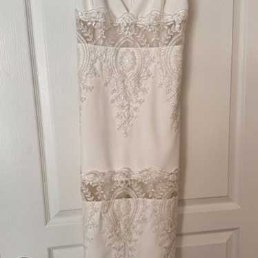 Lulus Can't Deny It White Lace Bodycon Midi Dress