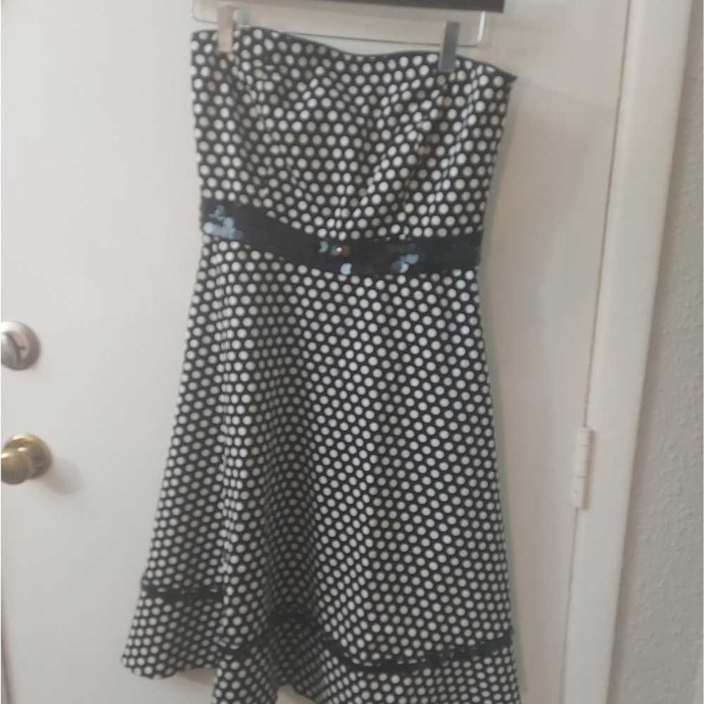 Spense Black and White Polka Dot Sequin Dress Siz… - image 6