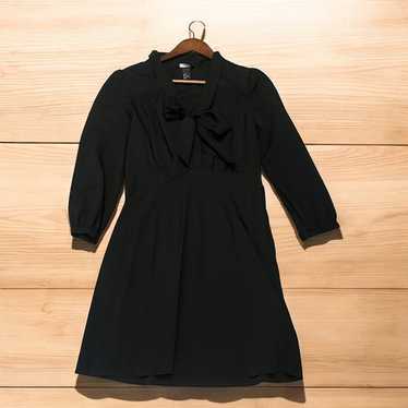 H&M Little Black Dress with 3/4 Sleeves and Bow Ti