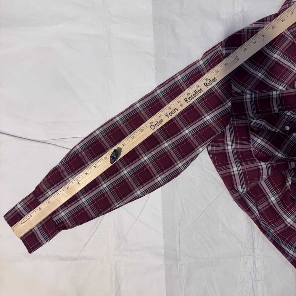 Wrangler Wrangler Maroon Plaid Brushpopper Pearl … - image 6