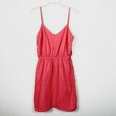 J. Crew Hot Pink Linen Cami Dress