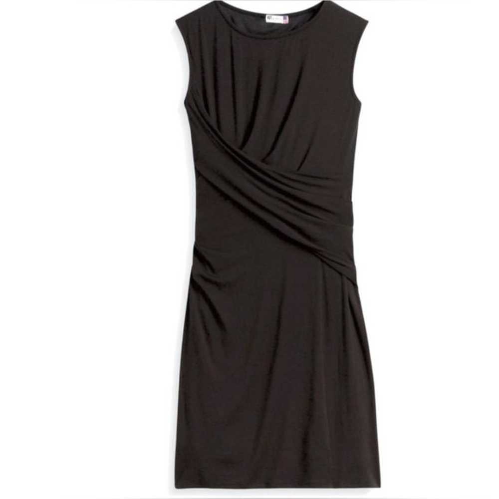 Kut from the Kloth black knit ruched side dress s… - image 3