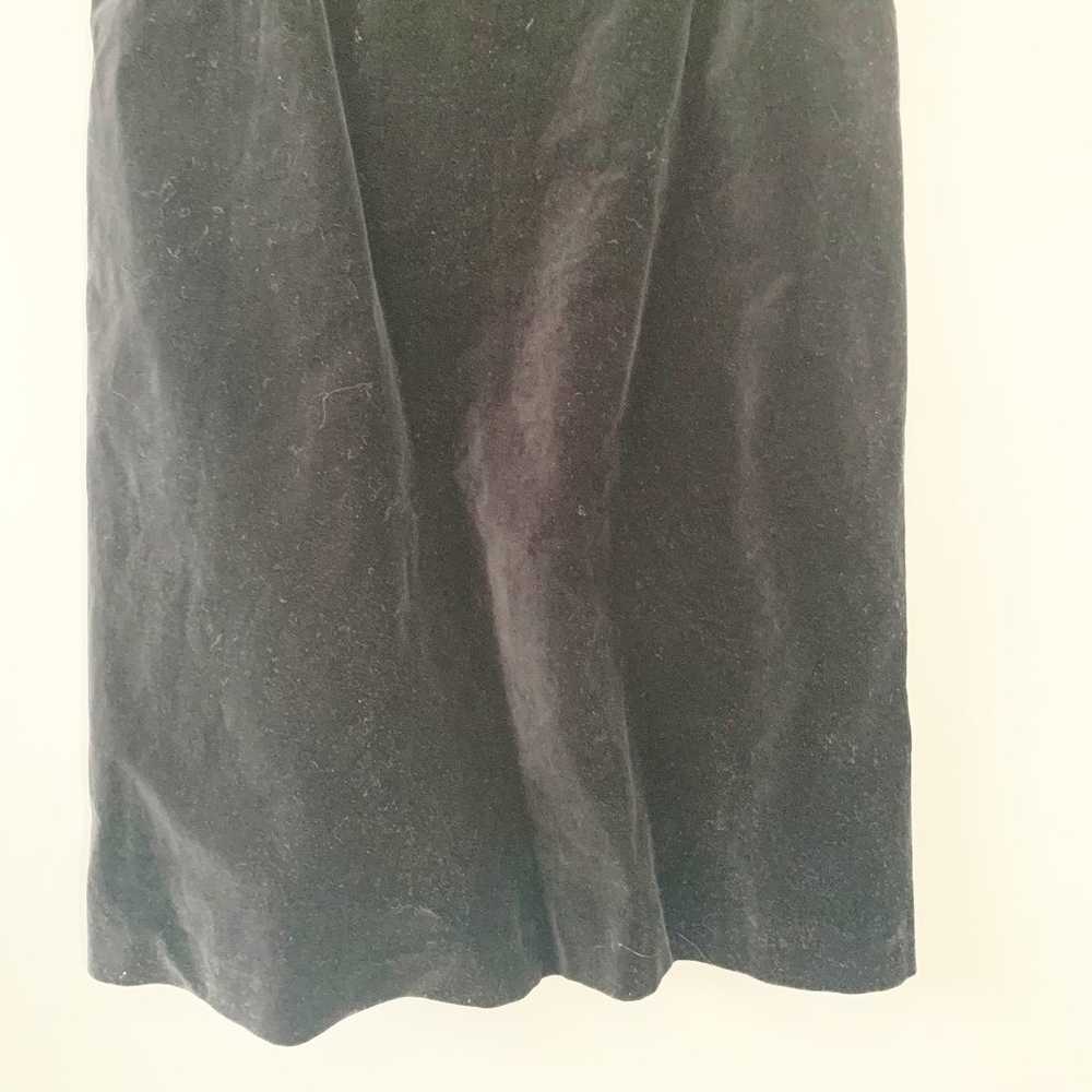 J. Crew black velvet deep front and back v-neck f… - image 3