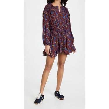 Free People Flower Fields Mini Dress in Burgundy … - image 1