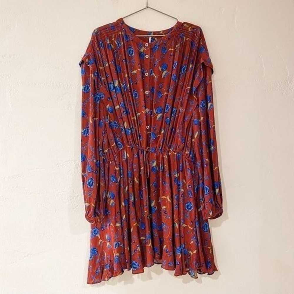 Free People Flower Fields Mini Dress in Burgundy … - image 2