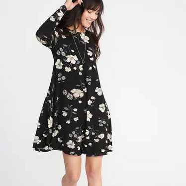 Old Navy Black Floral Dress Medium