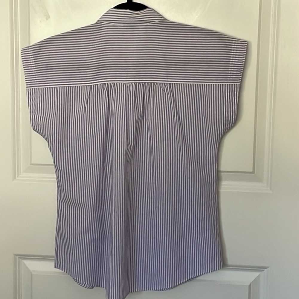 Vintage Purple Striped Button Down Shirt Small - image 2