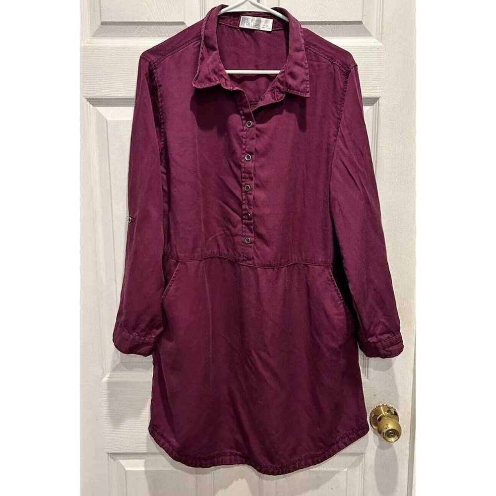 Time and Tru Women's Shirt Dress Purple Lyocell P… - image 1