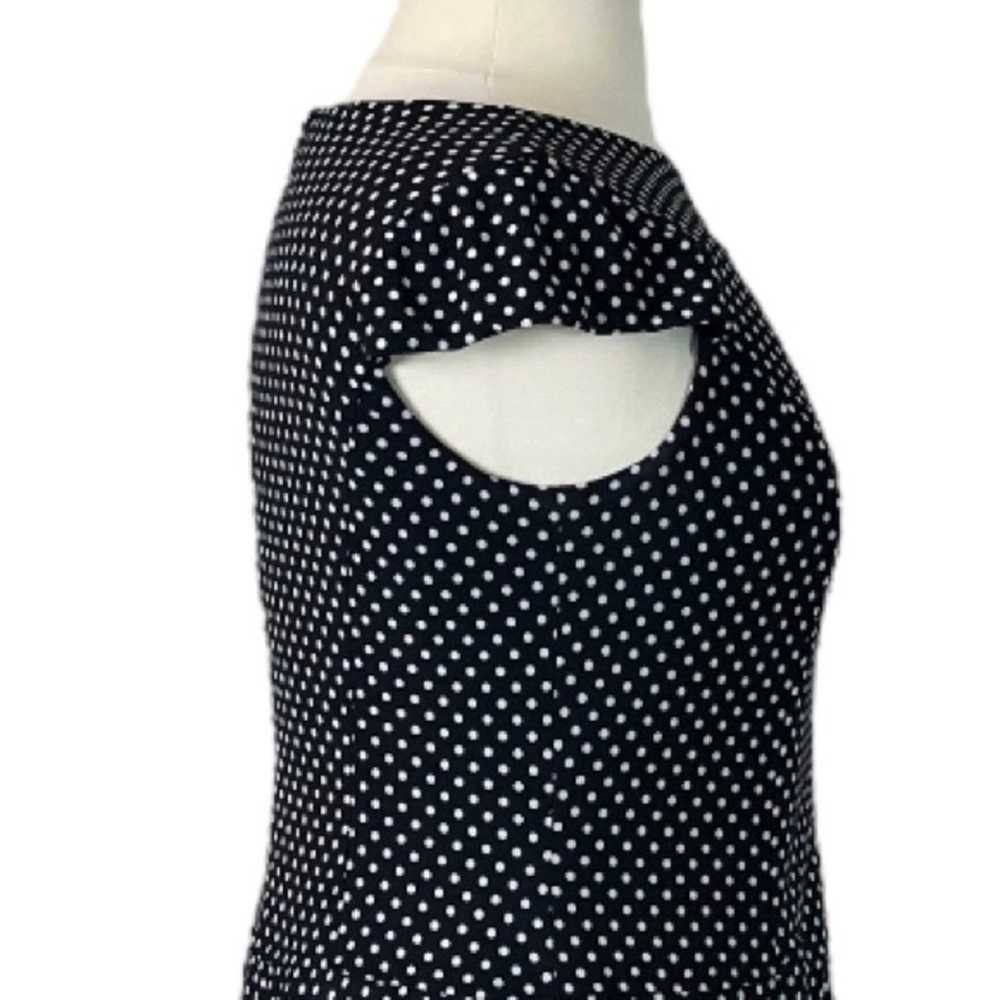 Nine & Co Aline Dress Cap Sleeves Black White Pol… - image 7