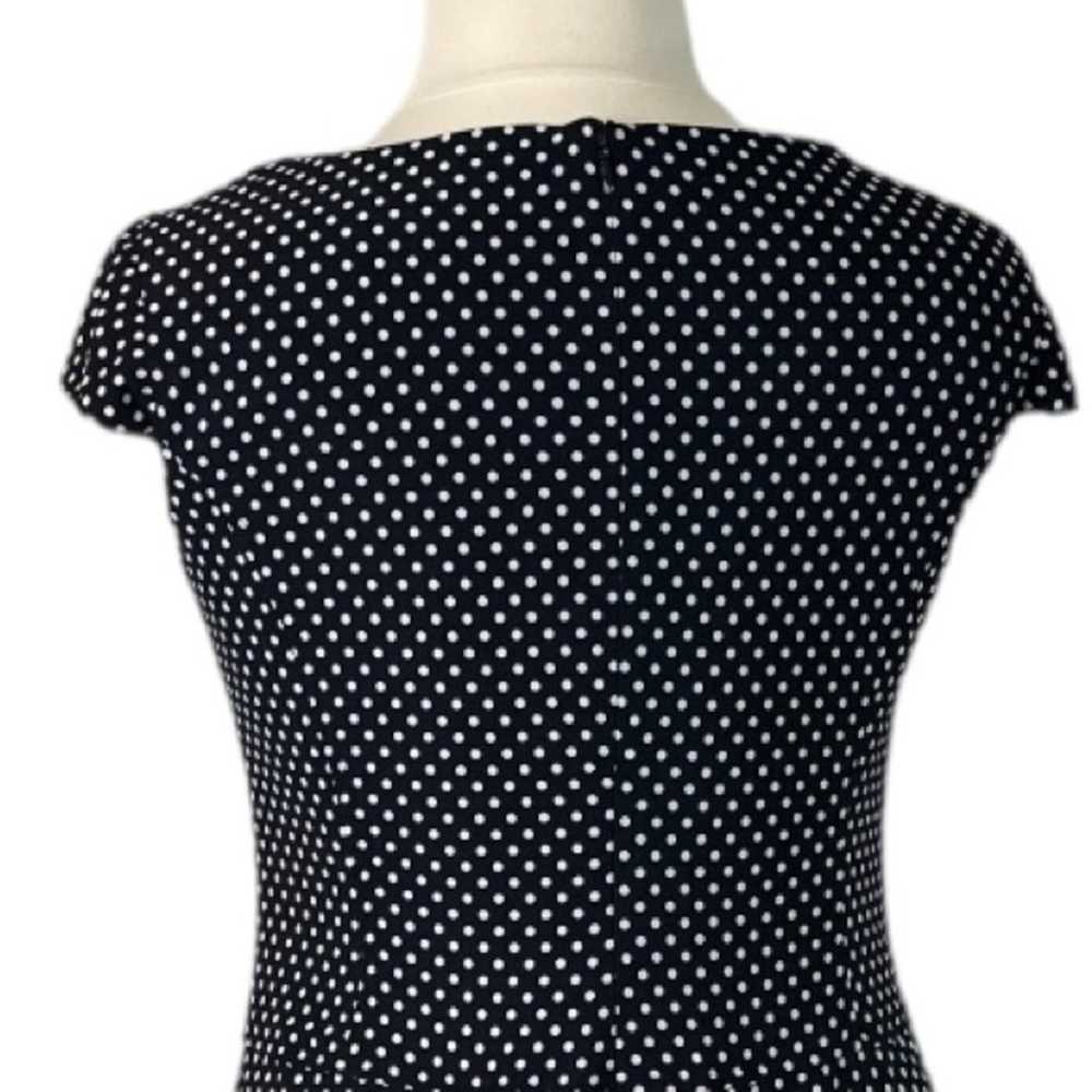 Nine & Co Aline Dress Cap Sleeves Black White Pol… - image 8