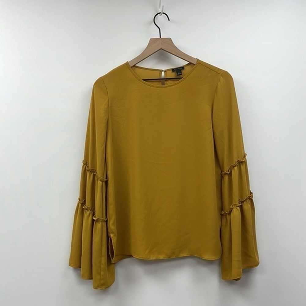 Ann Taylor Tiered Flared Sleeve Crewneck Blouse 7… - image 2