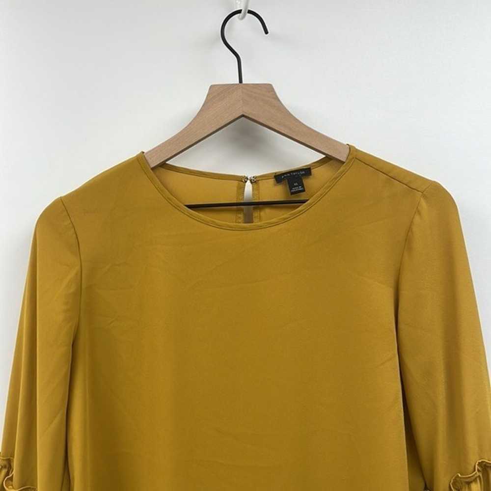 Ann Taylor Tiered Flared Sleeve Crewneck Blouse 7… - image 3