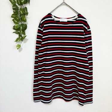 GRAND PHASE Border Cut-and-Sew Long Sleeve【M】Red … - image 1