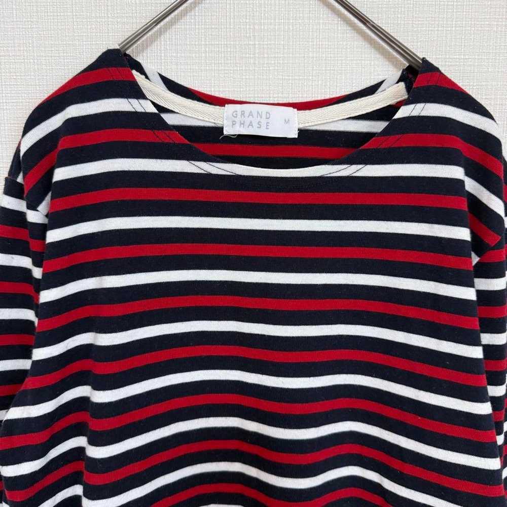 GRAND PHASE Border Cut-and-Sew Long Sleeve【M】Red … - image 2