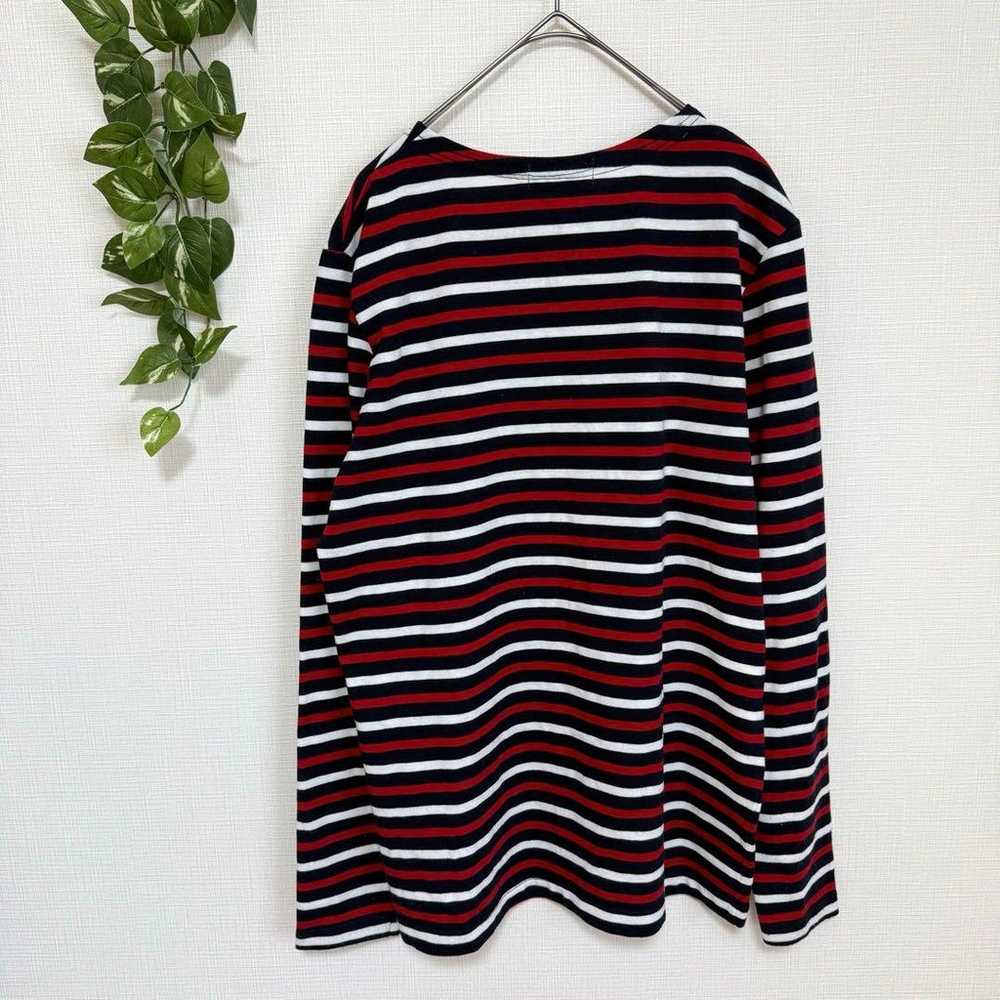 GRAND PHASE Border Cut-and-Sew Long Sleeve【M】Red … - image 8