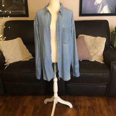 Vintage denim oversized button down - image 1