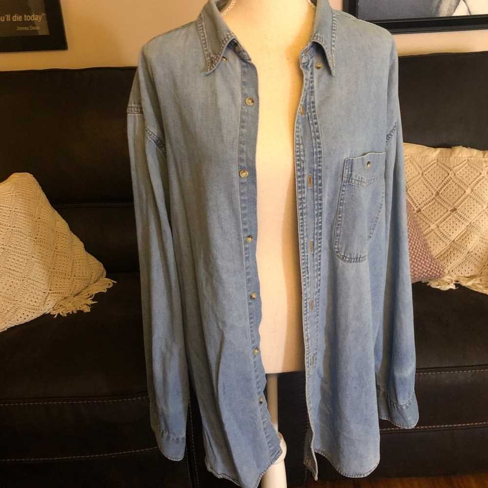 Vintage denim oversized button down - image 3