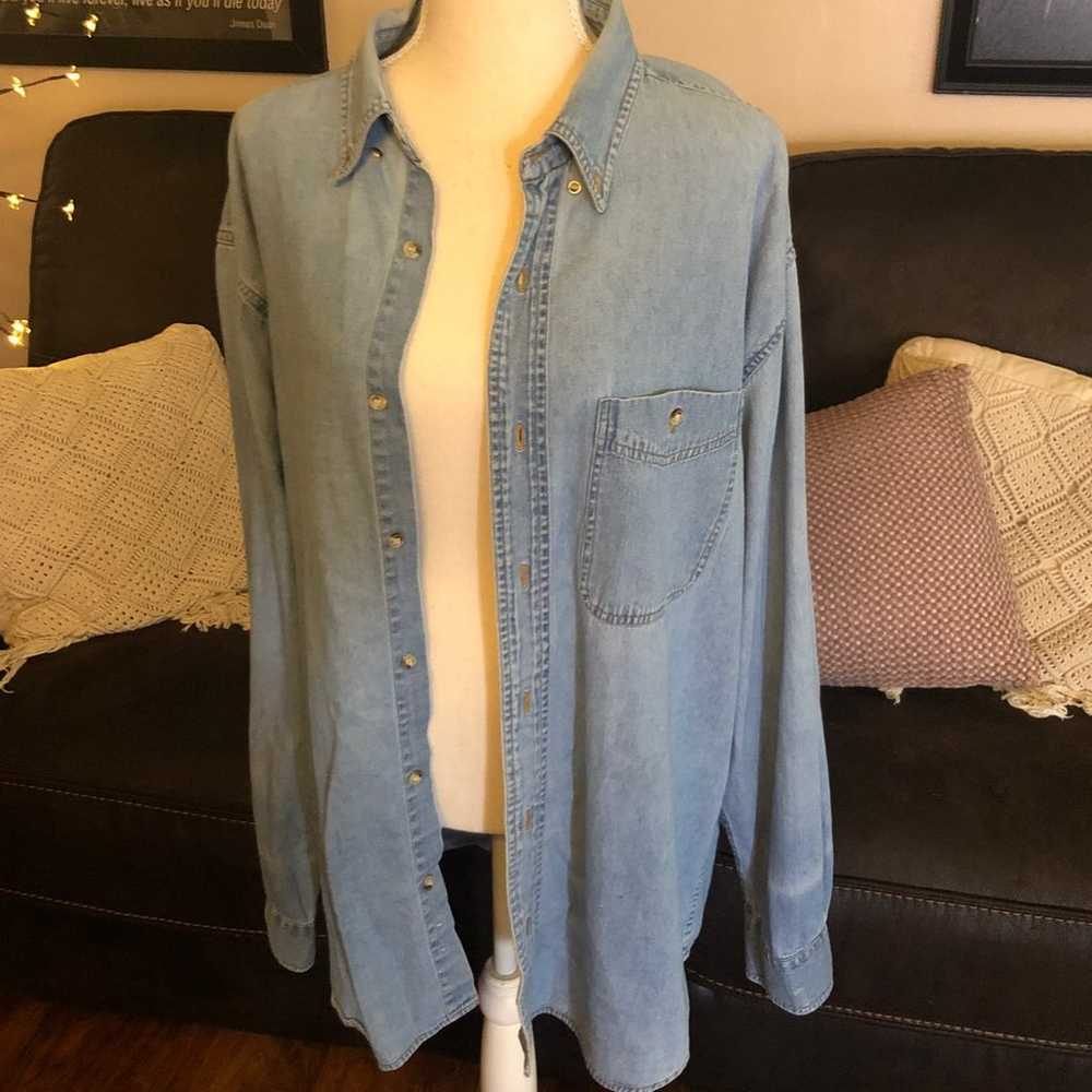 Vintage denim oversized button down - image 4