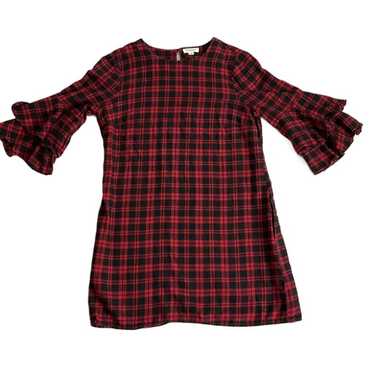 Beachlunchlounge Red Black Plaid Flannel Ruffled S