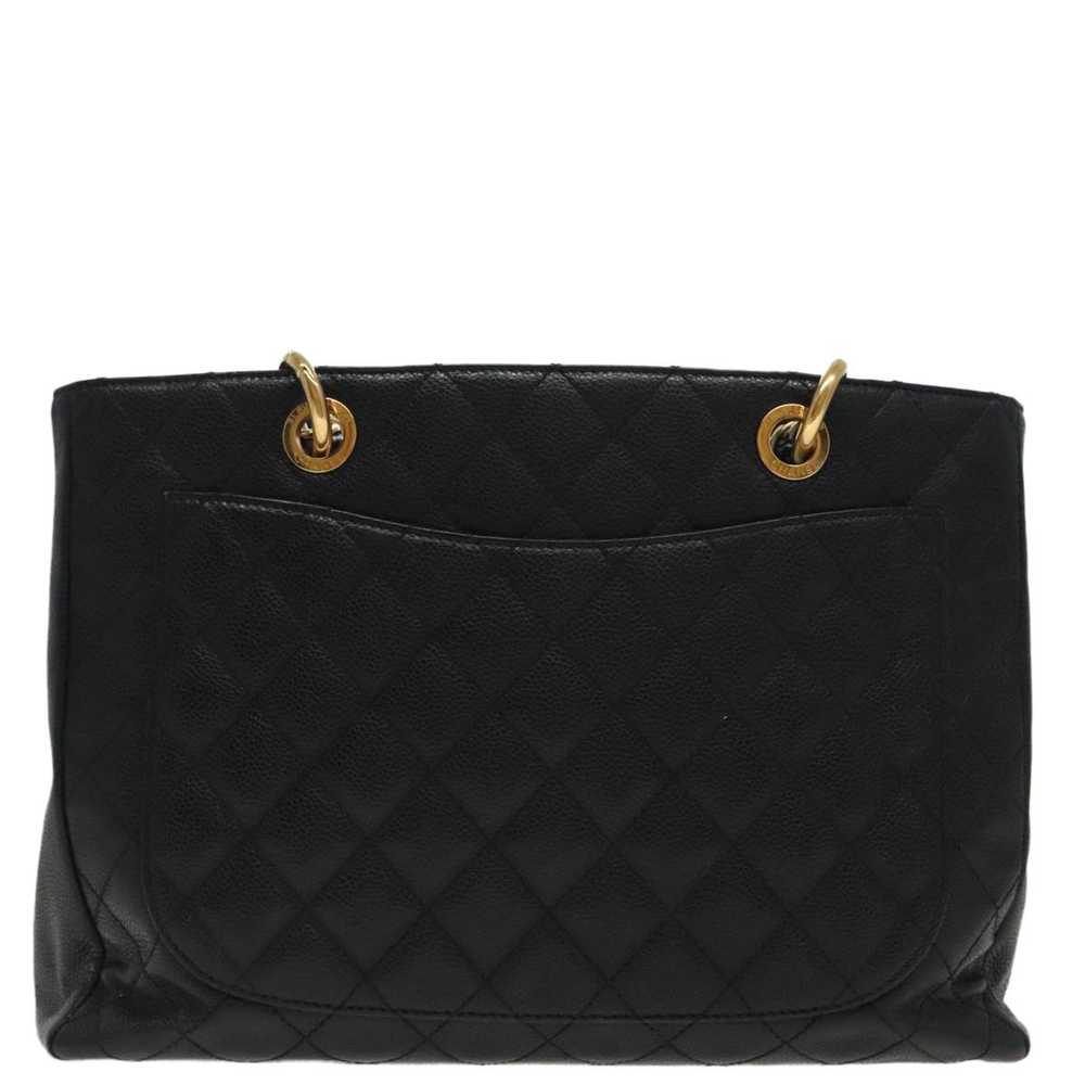 Chanel Shopping Black Leather Shoulder Bag (Pre-O… - image 2