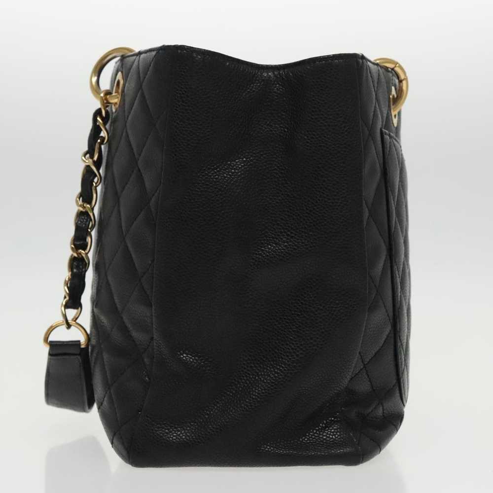 Chanel Shopping Black Leather Shoulder Bag (Pre-O… - image 3