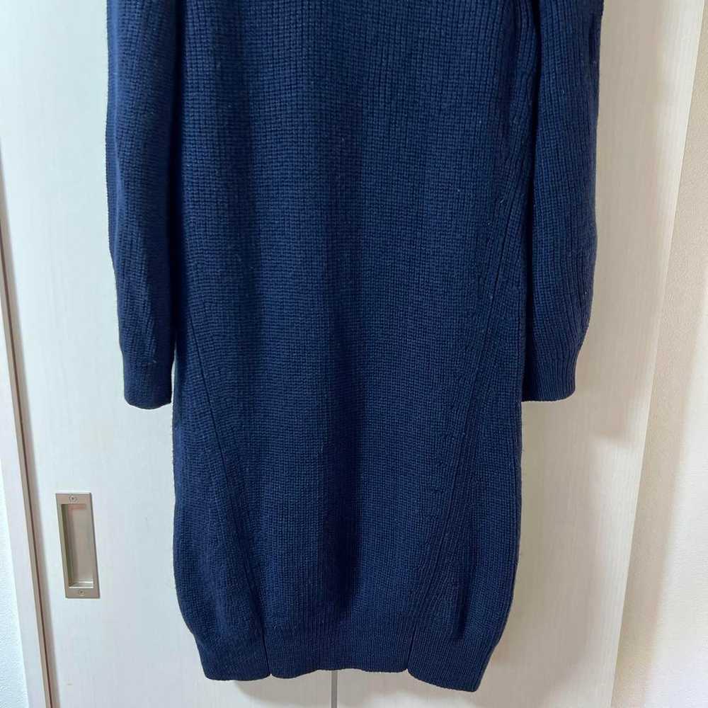 IRIS & INK 100% Wool Knit Dress Navy - image 3