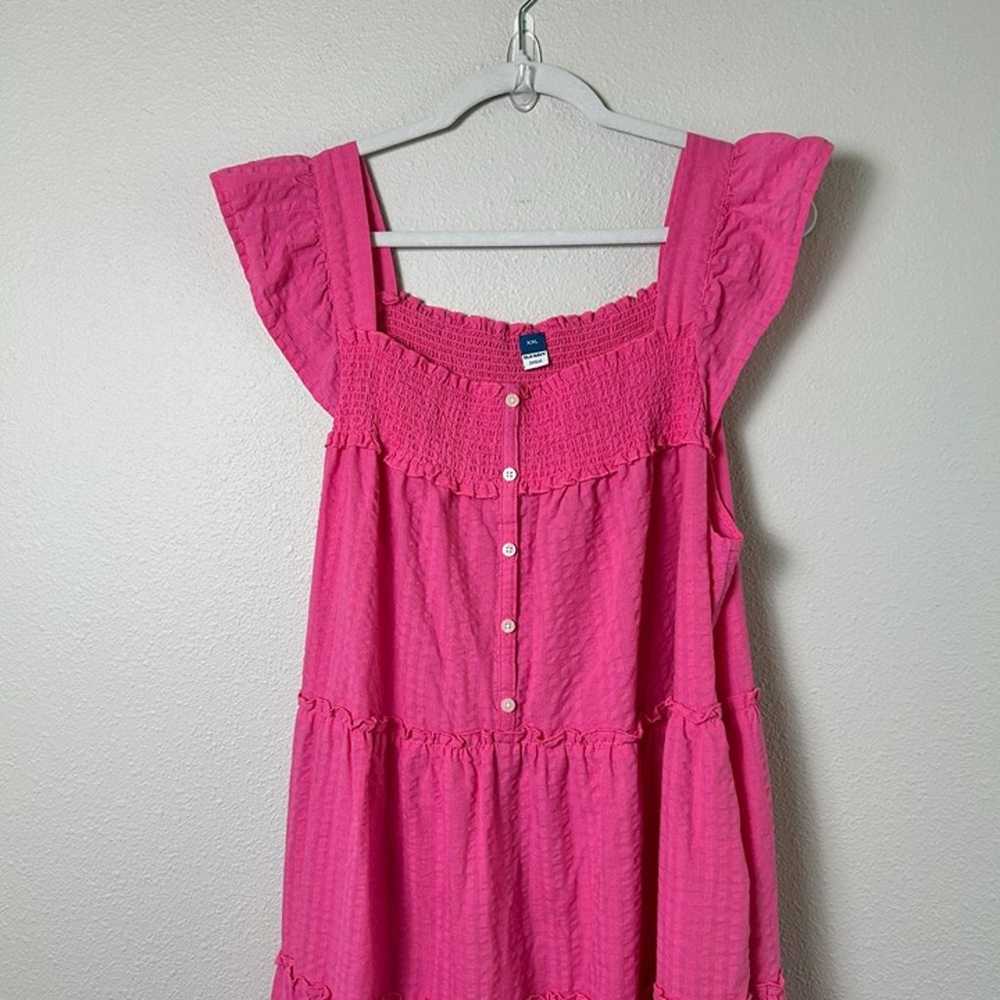 Old Navy Smocked Maxi Dress Size XXL 2XL Pink Tie… - image 2