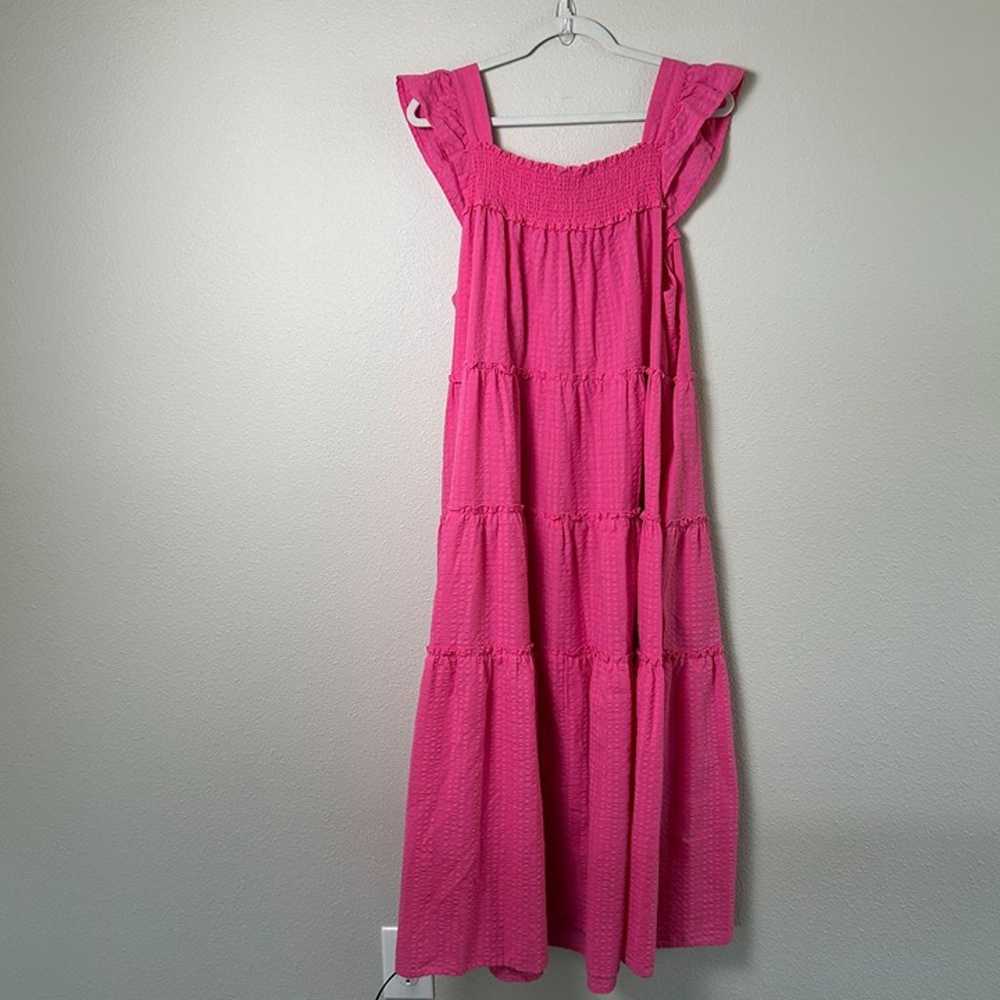 Old Navy Smocked Maxi Dress Size XXL 2XL Pink Tie… - image 4