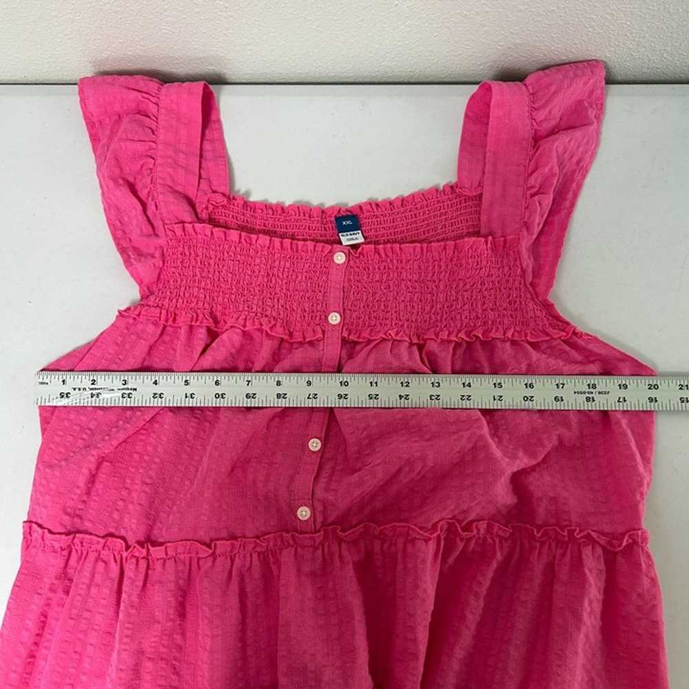 Old Navy Smocked Maxi Dress Size XXL 2XL Pink Tie… - image 8