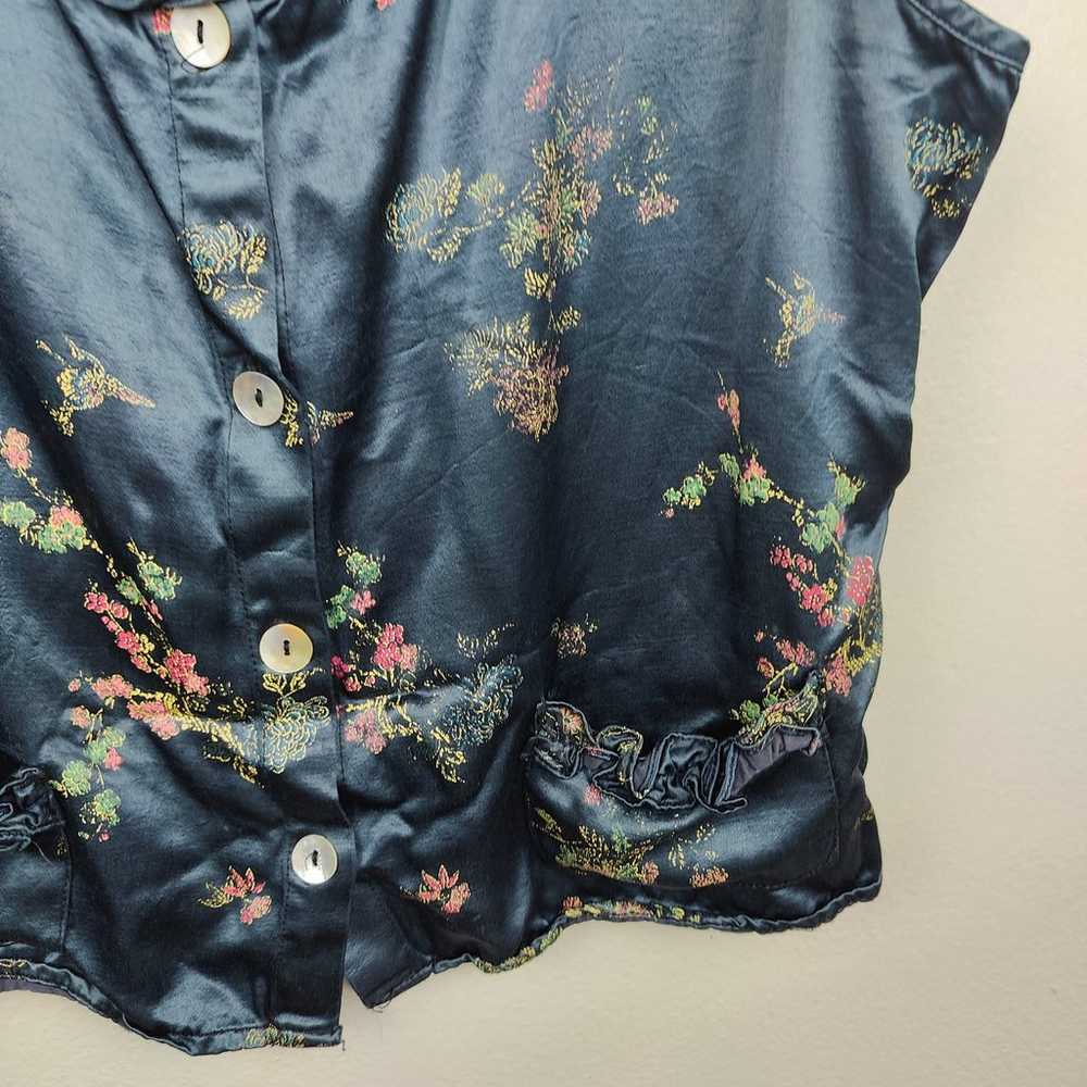 Vintage Roody Kazoody Satin Floral Tank Top Women… - image 4