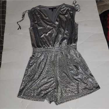 White House Black Market Romper Size S Silver - image 1