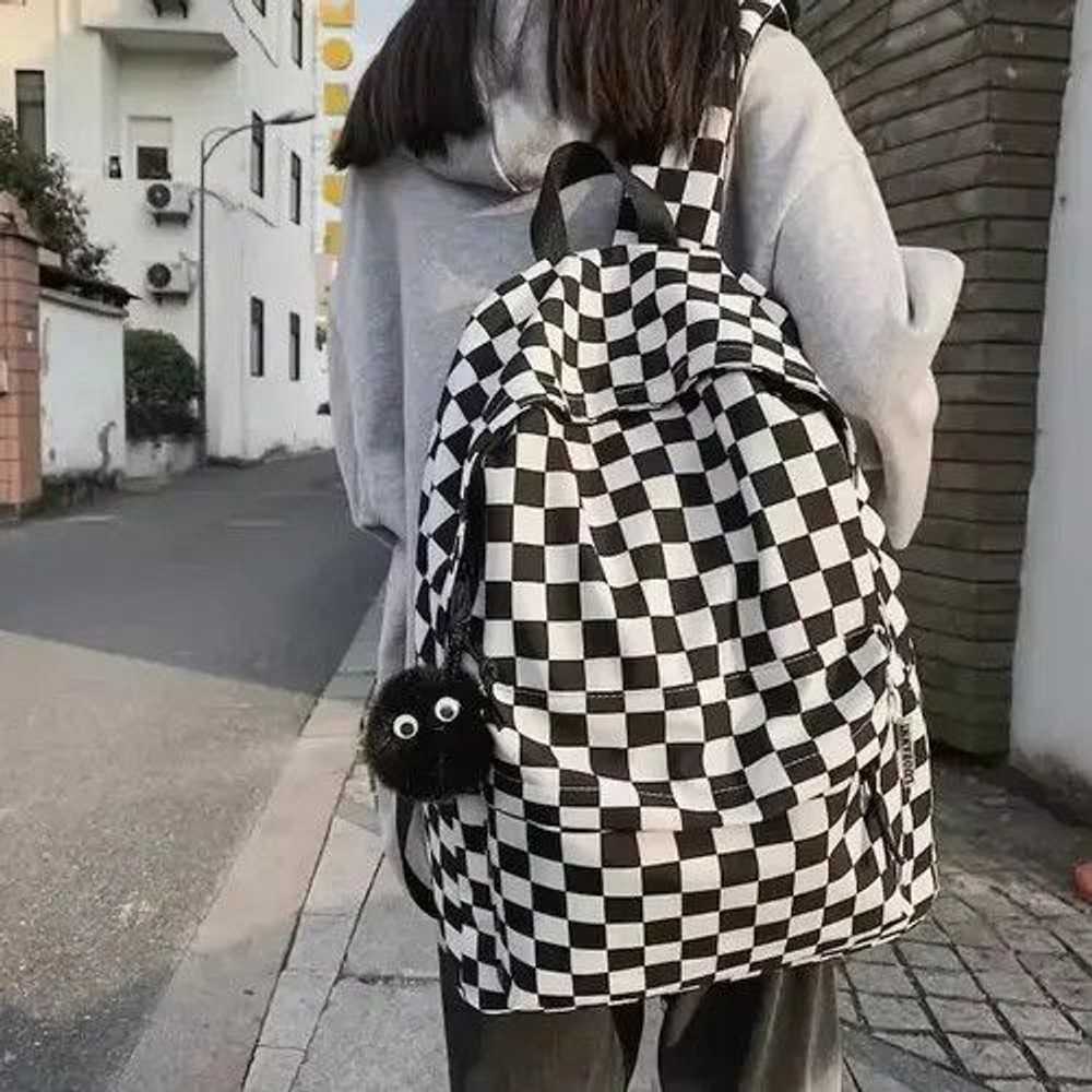 Backpack × Japanese Brand × Streetwear Checked ba… - image 1