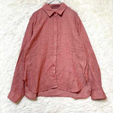 Ladies' M Blouse Red Long Sleeve Simple Shirt