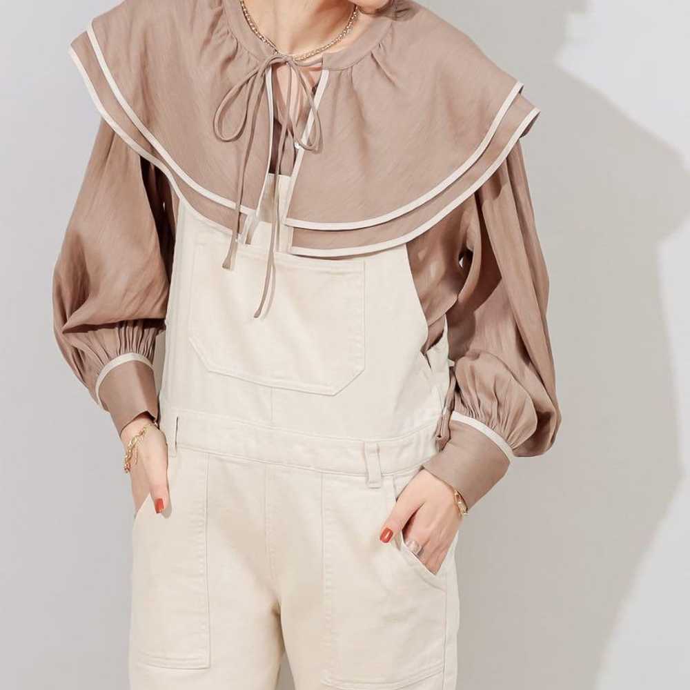 Discoat ruffled collar blouse with contrasting pi… - image 4